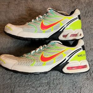 Nike Torch 4 - White with Neon Red and Turquoise/Yellow Accents